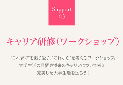 Support①キャリア研修（ワークショップ）